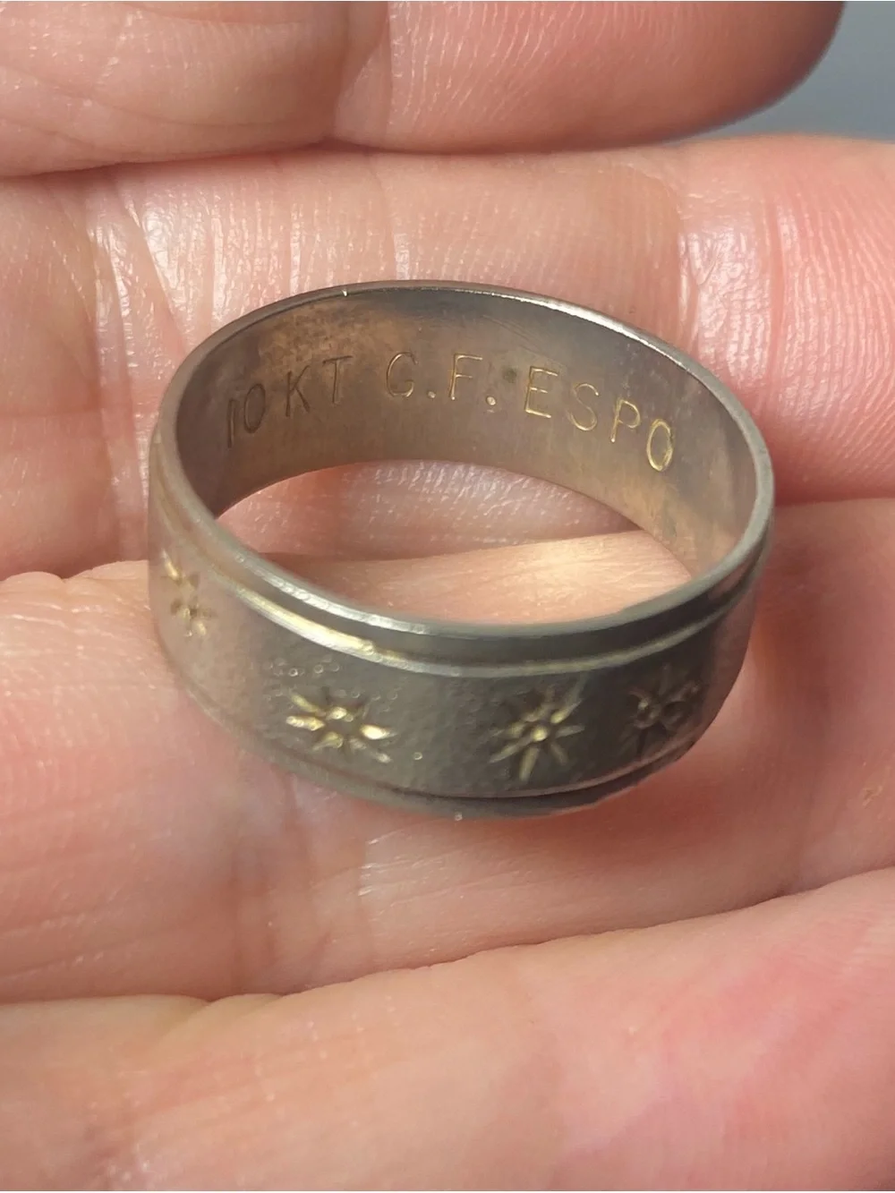 10K SilverTone  Band Ring - Elegant Women’s or Men's Jewelry